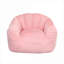 Fauteuil à billes rembourré en fausse fourrure de luxe, canapé paresseux rembourré en mousse haute densité à assise simple et finition rose pour la lecture du salon et de la chambre à coucher-1647734098