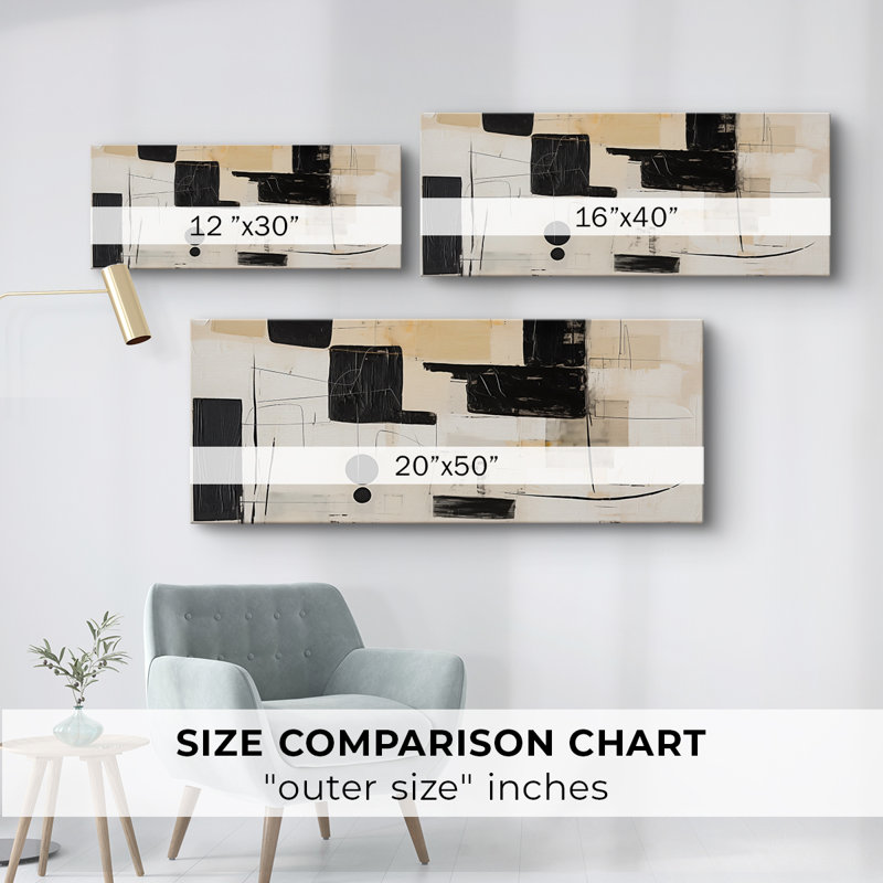 Toile tendue avec châssis abstrait Series # IV-Wide, H 12 po x l 30 po