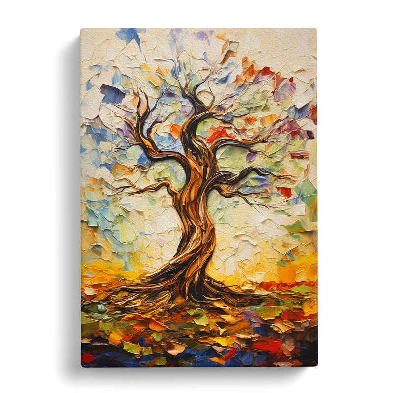 Tree Action Painting - Wrapped Canvas, 50cm H x 35cm W x 3cm D