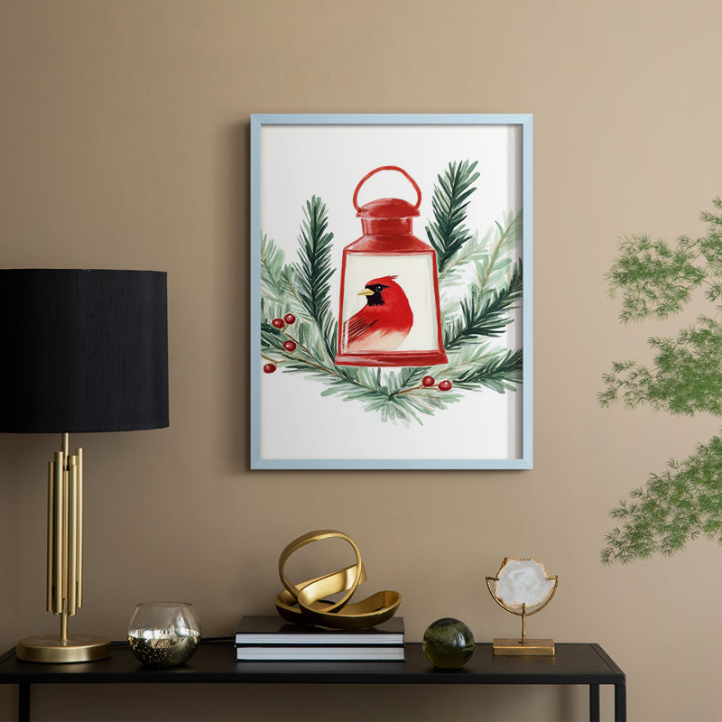«Christmas Holiday», art encadré CECLxxIV - bois massif, H 15 po x l 12 po, Bleu