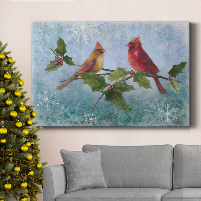 " Winter Cardinal Duet II ", 24" H x 36" W x 1" D