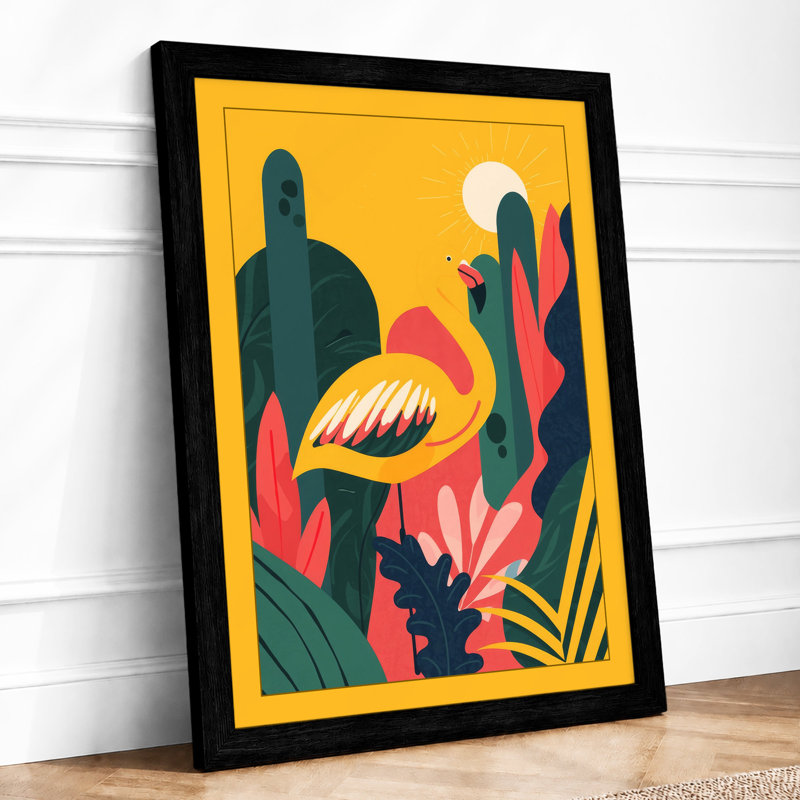 Desert Bird In Gold Modern - Print, Black, A4 - 29.7 x 21.0 cm