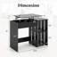 Bureau d'ordinateur compact avec compartiment caché et tablettes de rangement ouvertes