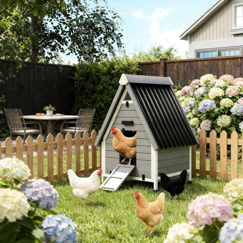 Niche pour animaux toutes saisons pour volaille, avec une double porte d'entrée et un poulailler personnalisable avec porte, une boîte amovible et un perchoir