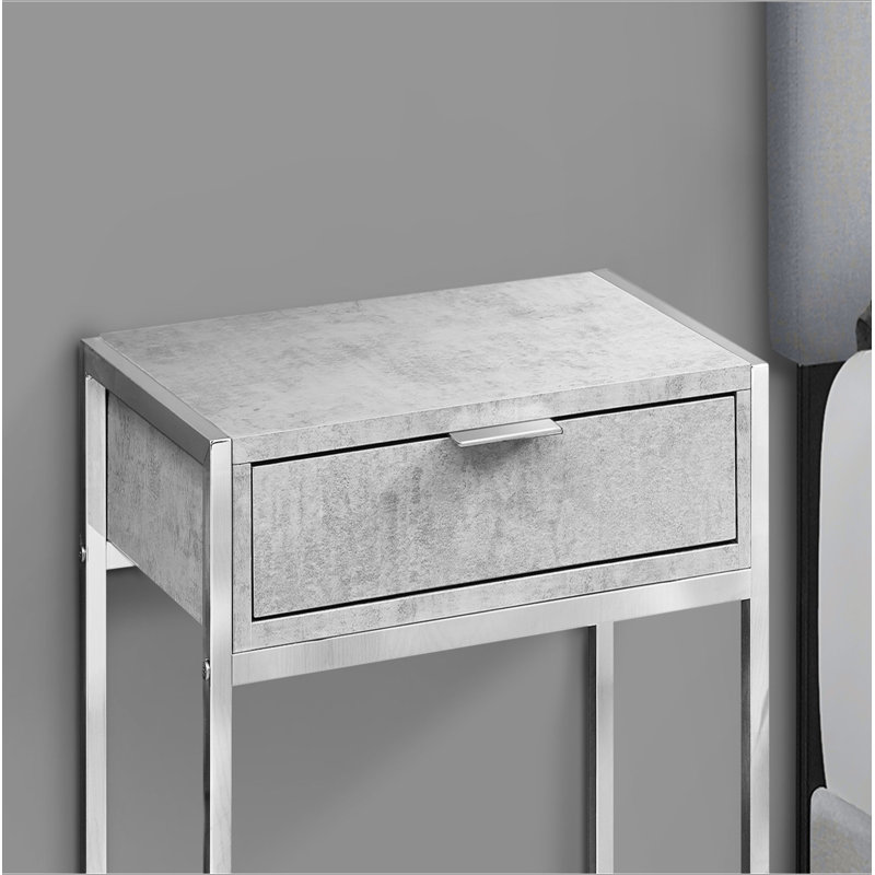 Table d'appoint, table de bout, table de bout, table de chevet, lampe, tiroir de rangement, salon, chambre à coucher, Gris