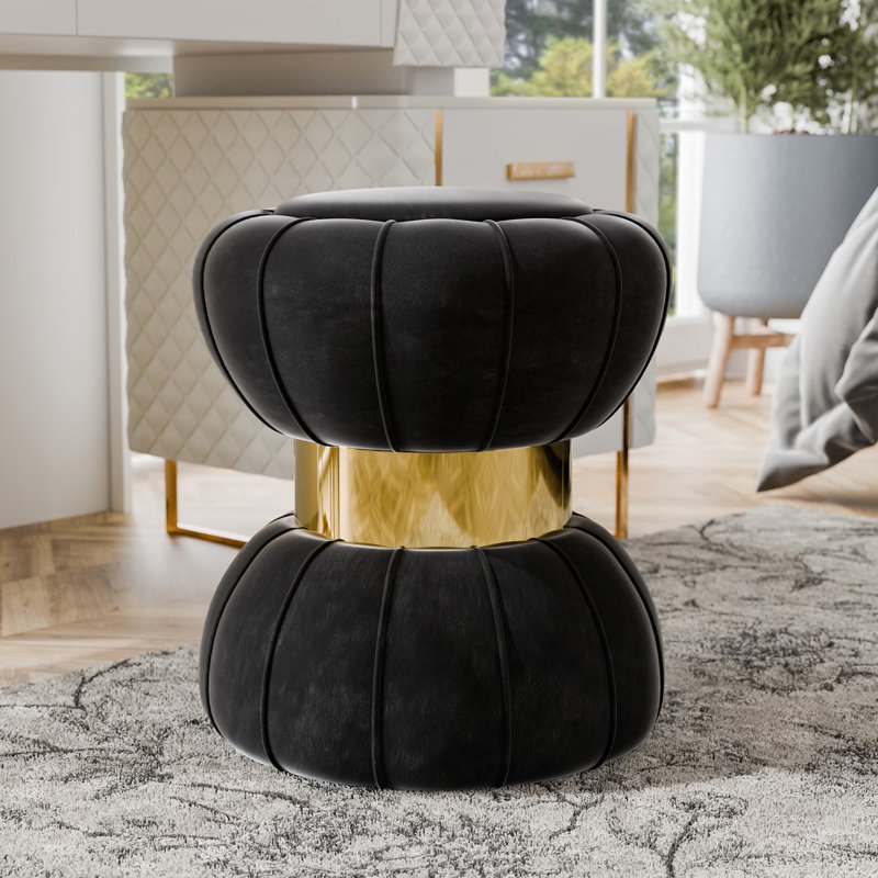 Tabouret l 15,4 po contemporain, noir, Noir
