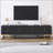 TV Stand with Metal Legs and Gold Handles for TVs Up to 80''-1674844964