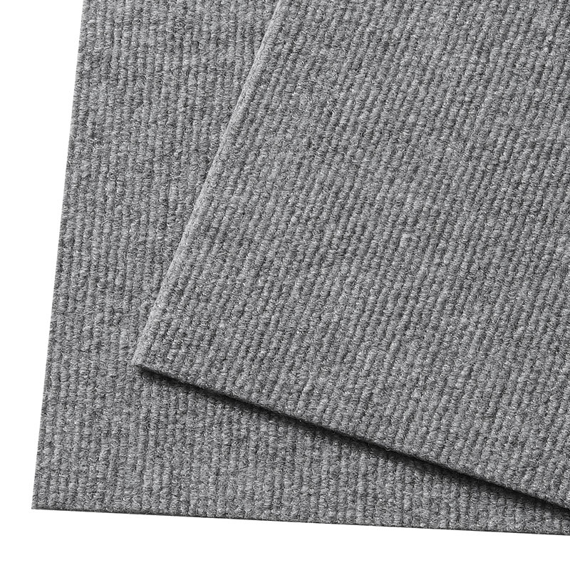 12'' W x 12'' L Textured Cut And Loop Polyester Blend Carpet Tile, Grey