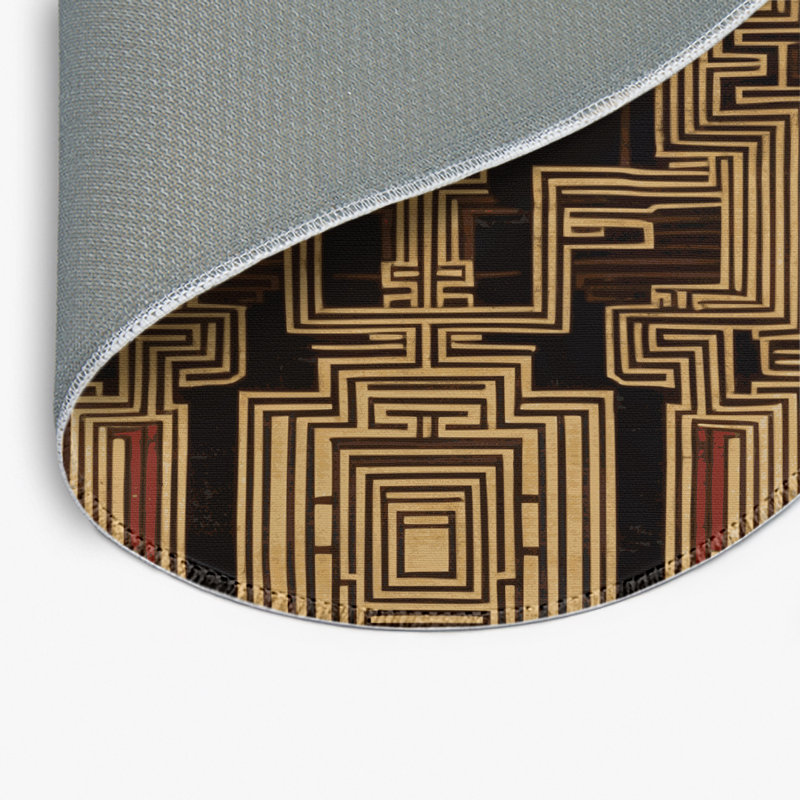 Tapis noir intérieur et extérieur, Rond 5 pi
