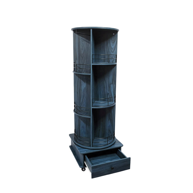 Porte-bouteilles pivotant à 360° avec tiroir, Dark Blue