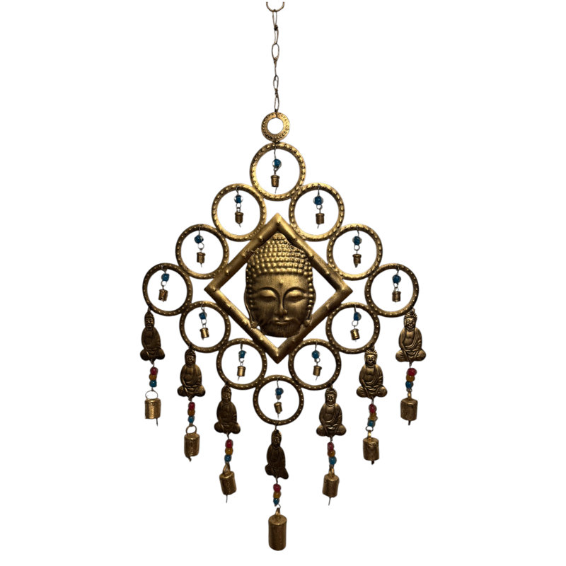 Buddhist Temple Bell Chime in Burnt Gold