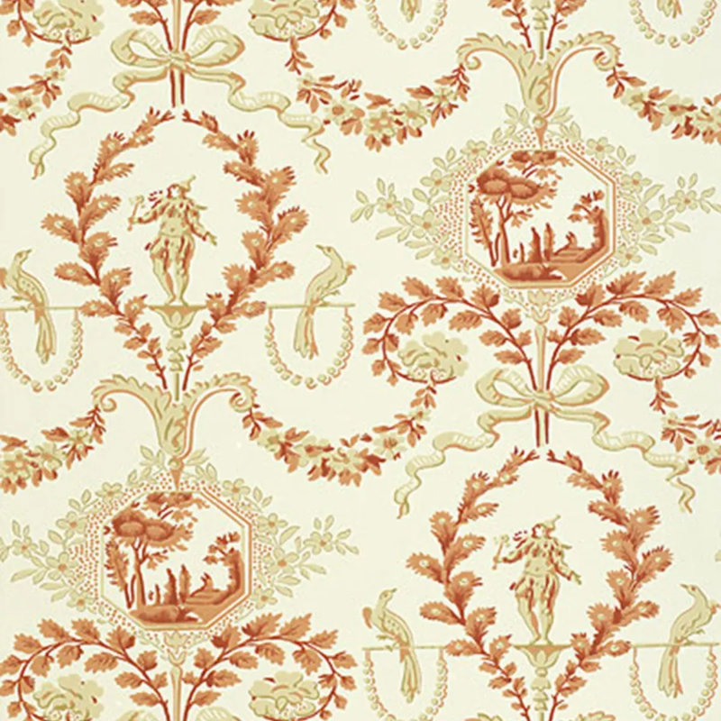 Papier peint Jester Arabesque, Terra Cotta