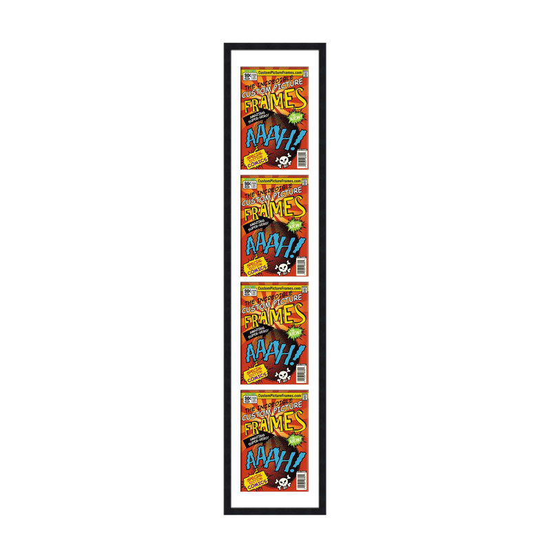 Wood Picture Frame with Mat, 7.75" x 10.5", Black/White