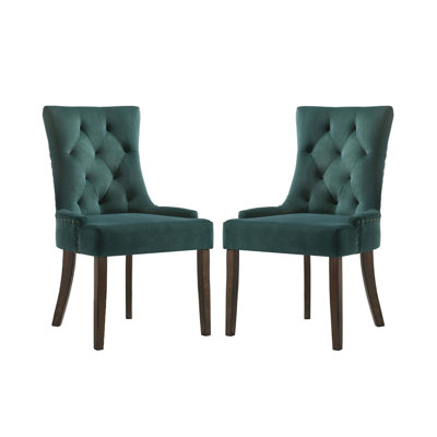 Set Of 2 Velvet Upholstered Dining Chairs