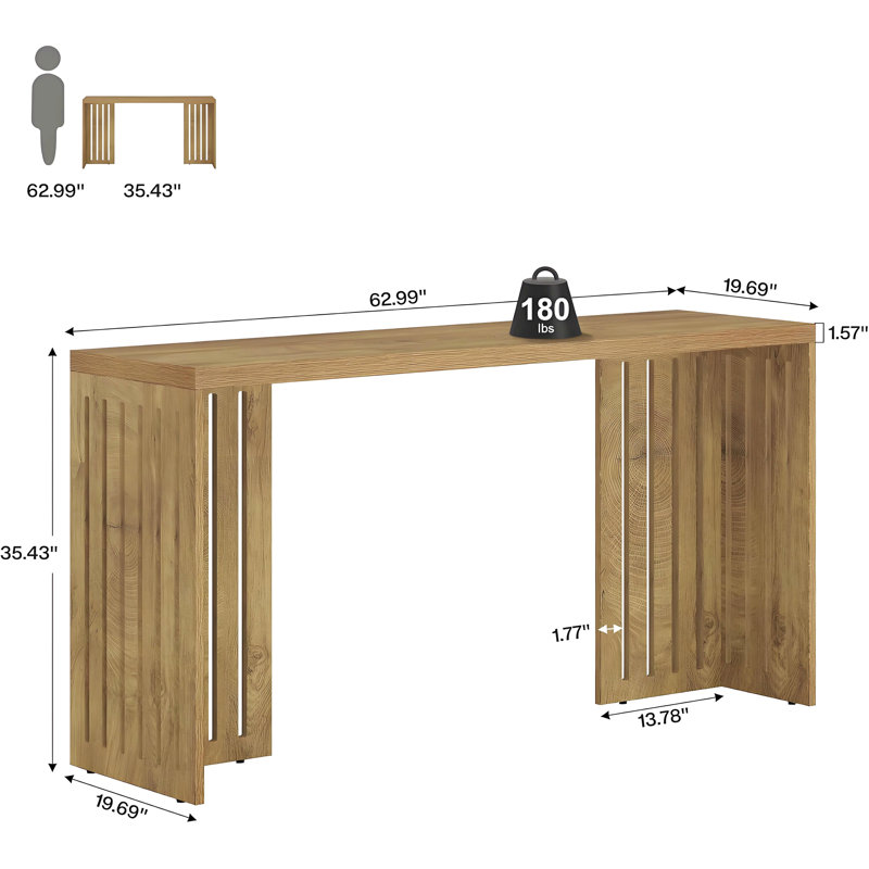 Elegant Wood Kitchen Table,Coffee Table,Rectangular Dining Table, Brown