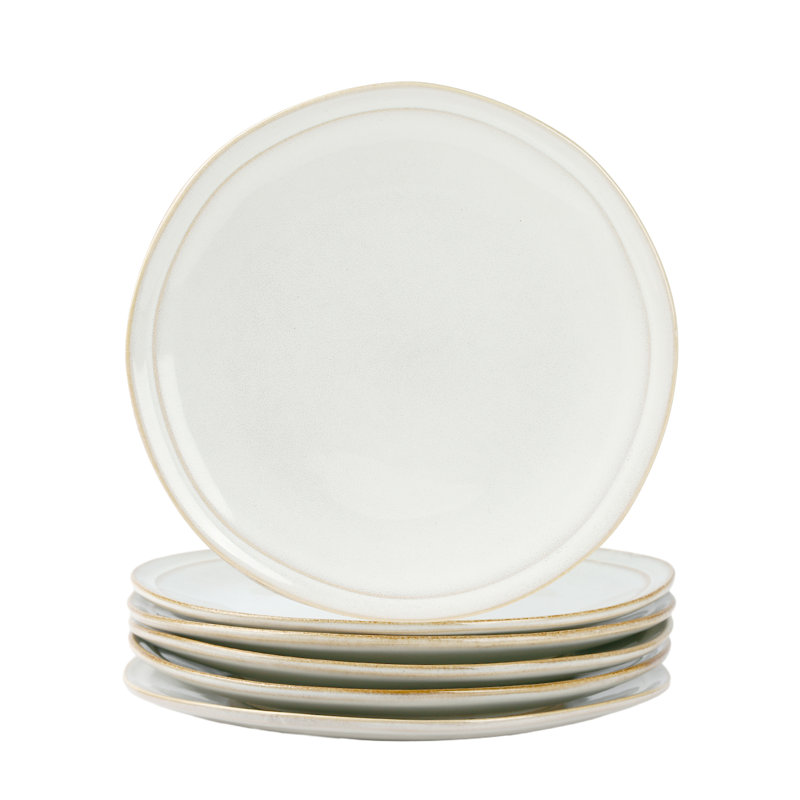 Assiette plate en grès Granduca, Blanc vanille