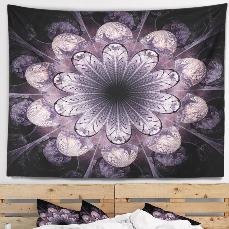 Tapisserie de motif fleur abstraite, H 50 po x l 60 po