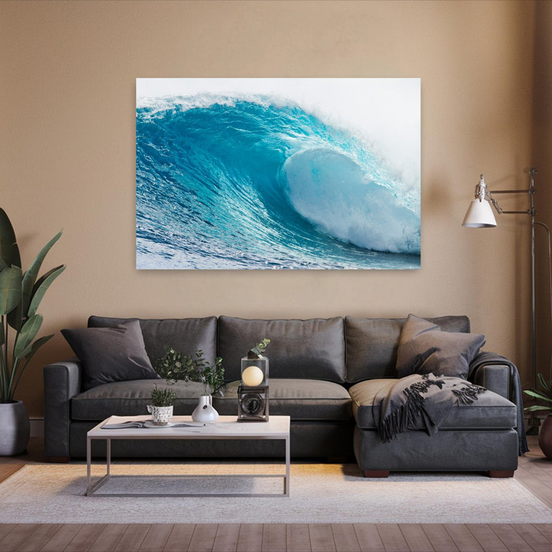 Vagues dans l'océan, art contemporain de Polynésie française, Tahiti, H 40 po x l 60 po