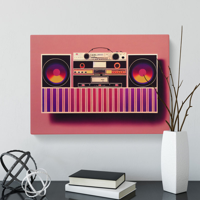 Retro Boombox Art Vol.4 - Wrapped Canvas, 50cm H x 76cm W x 3cm D