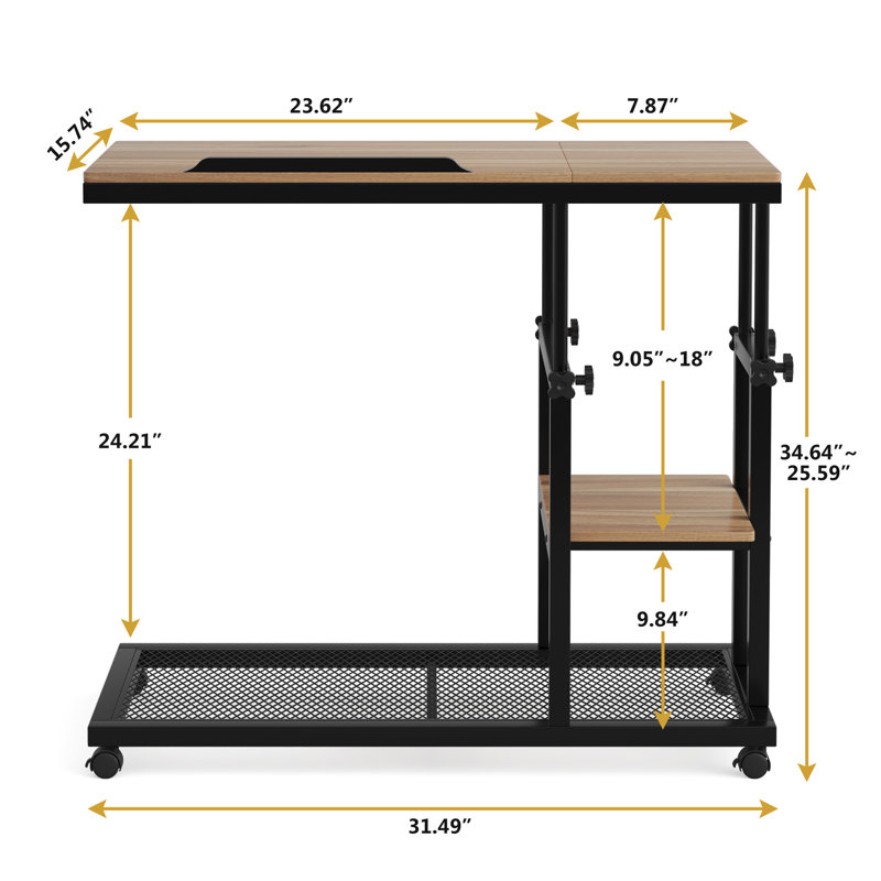 Table de bout en C, Noyer