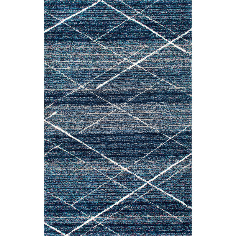 Tapis bleu / taupe / beige / crème Foran Performance Handmade, Rectangle 7 pi 6 po x 9 pi 6 po