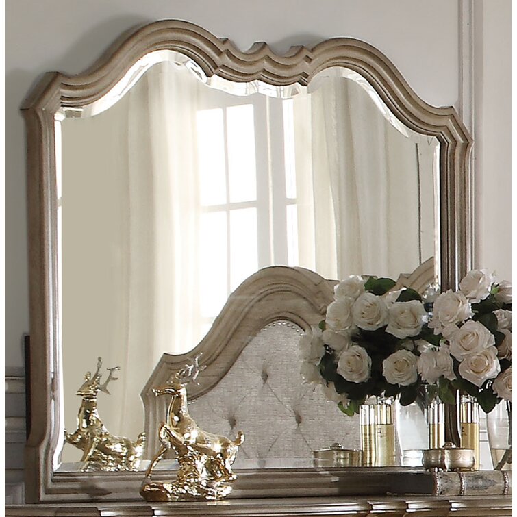 One Allium Way® Norine Arch Solid Wood Dresser Mirror Wayfair