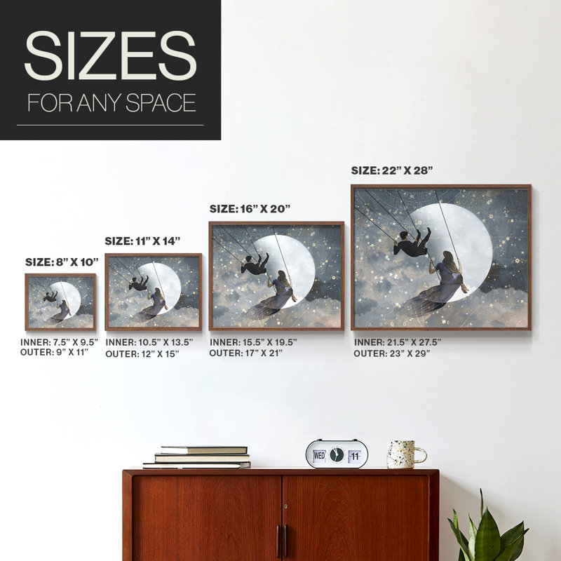 Celestial Love II -Framed Print - Restickable, 8" H x 10" W, Walnut