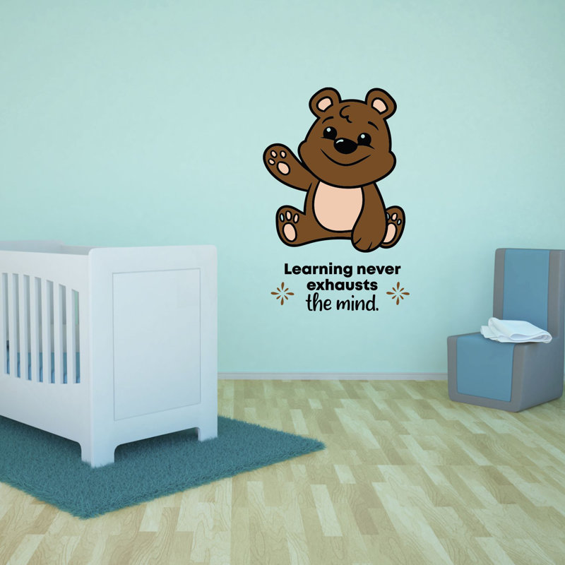 Décalcomanie murale en vinyle d’ours mignon, H 40 po x l 20 po