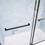Porte de douche coulissante en aluminium sans cadre l 60 po x H 62 po, deux portes à fermeture douce avec rail silencieux, garde d'eau allongée pour la protection contre les fuites, installation rapide en 30 minutes