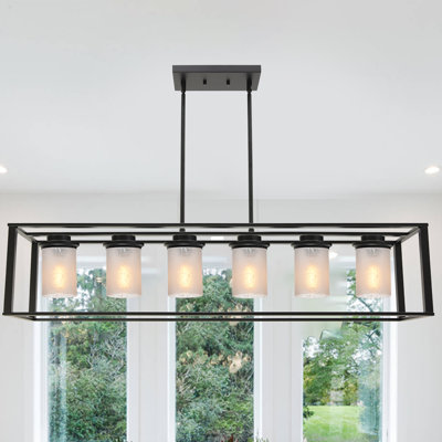 Sivie 6 - Light Matte Black Square/Rectangle Pendant