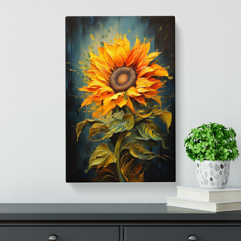 Sunflower Modern - Wrapped Canvas, 50cm H x 35cm W x 3cm D