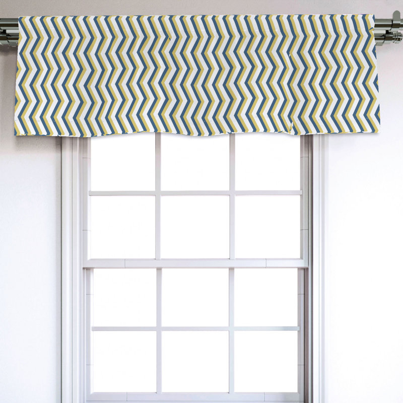 Sateen Chevron Ruffled Window Valance