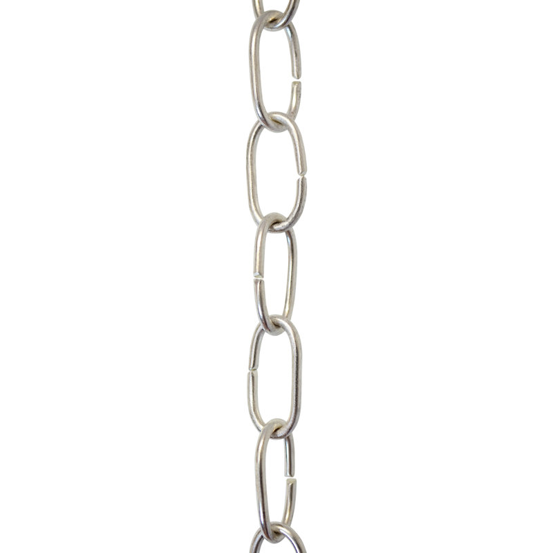 Lustre décoratif en forme de petite boucle ou chaîne 3 pi, Argenté mat