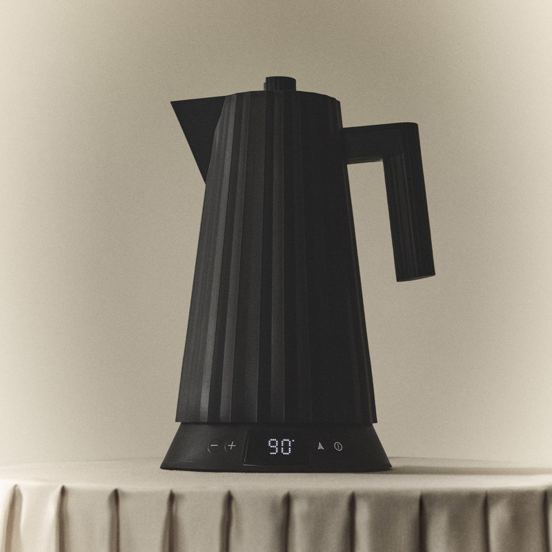 Alessi Plisse Temperature Control Electric Kettle , Black