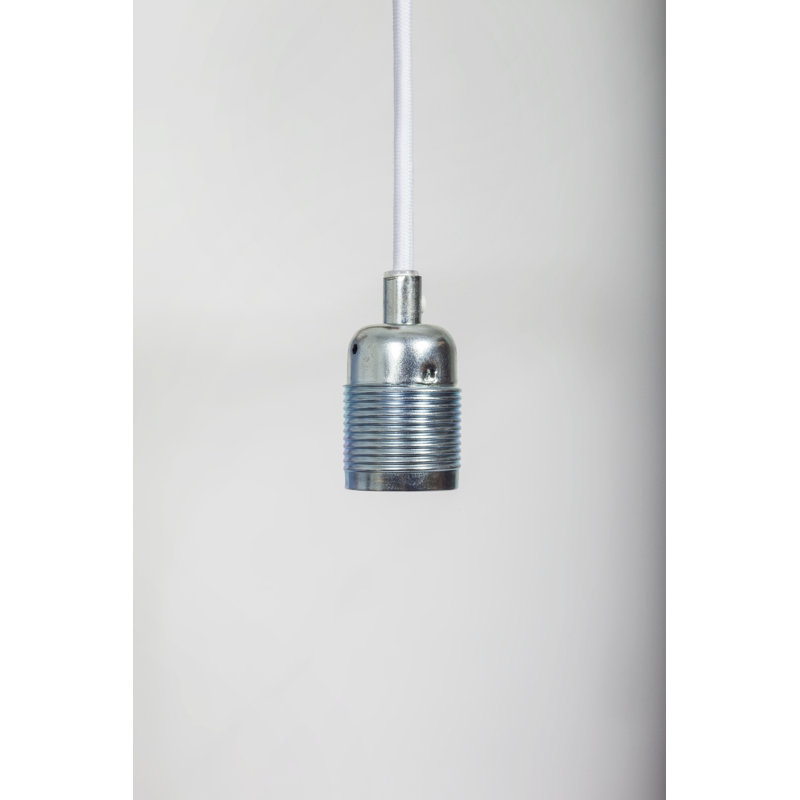 E27 Pendant Steel / White Cable, Steel/White