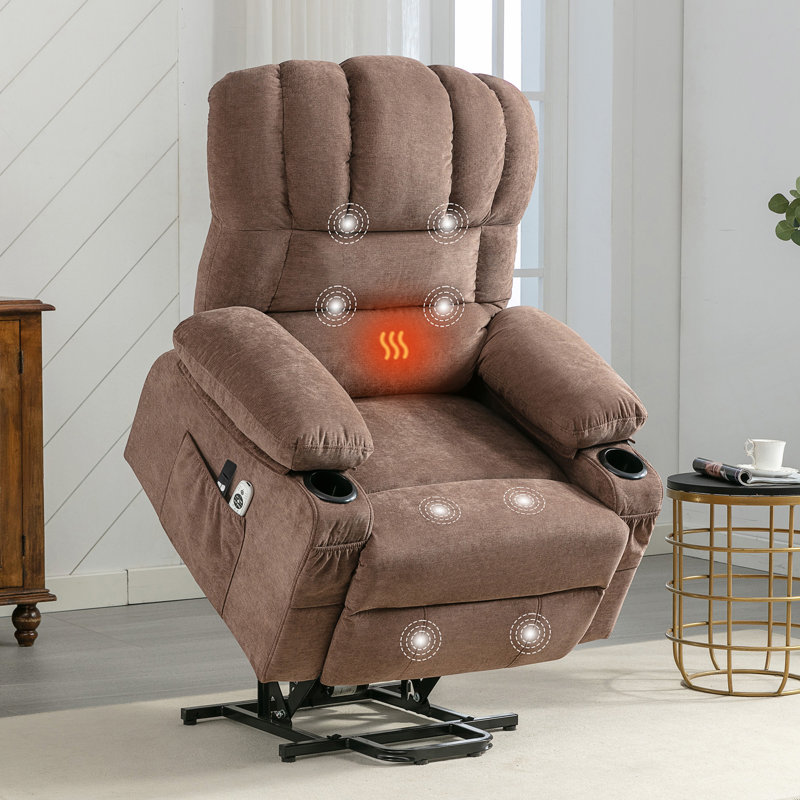 Fauteuil électrique Power Lift Massage Massage, Brun