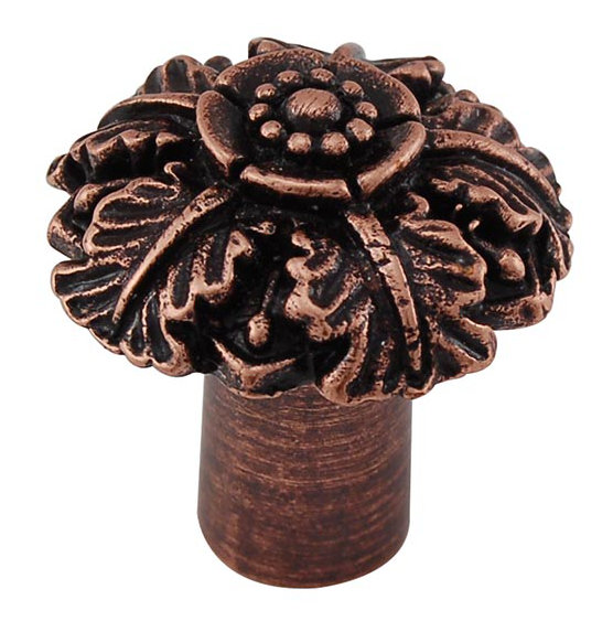 Carlotta Novelty Knob, Antique Copper, 1.125" H x 1.125" W x 1.25" D