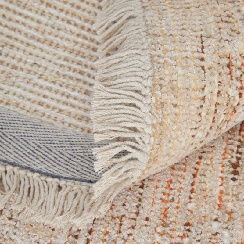 Ramey Transitional Medallion, Orange/Tan/Ivory, Accent Rug, Rectangle 3'6" x 5'6"
