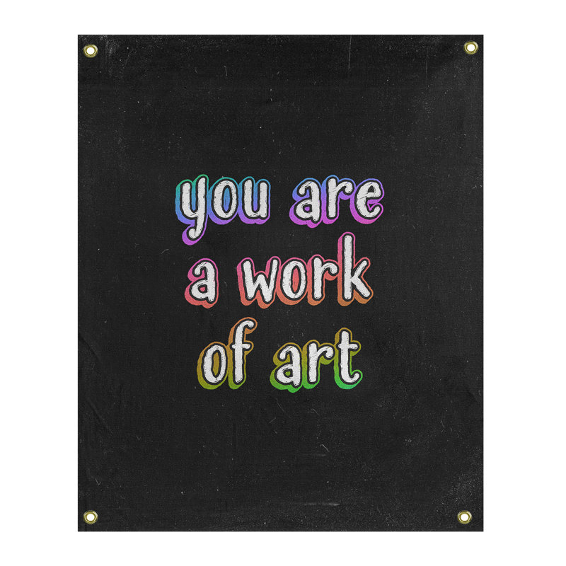 Tapisserie en polyester tableau noir quot, H 80 po x l 59 po, Arc-en-ciel