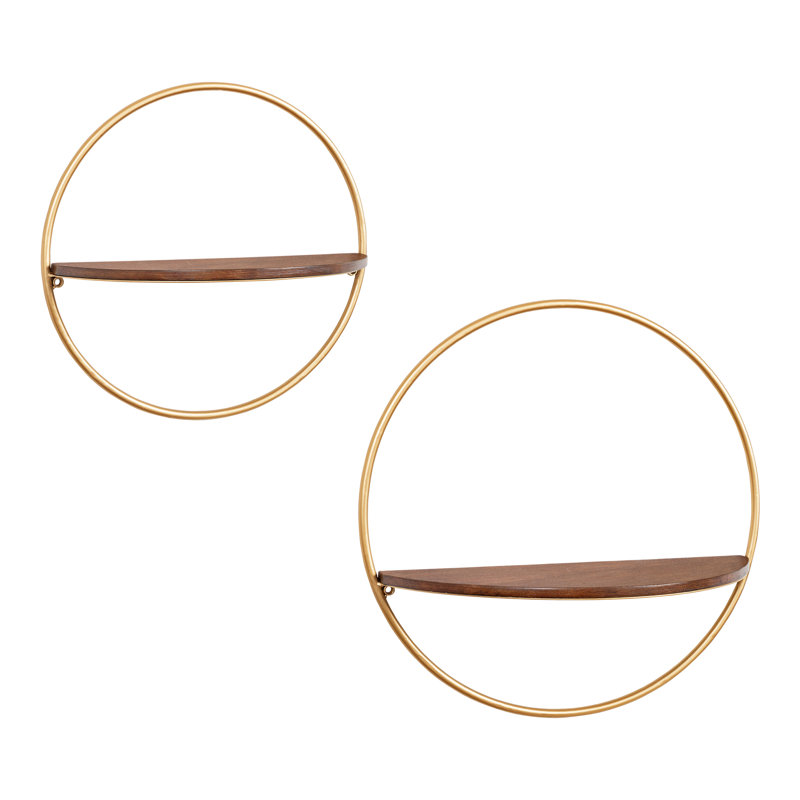 Turgay 2 Piece Circle Floating Shelf