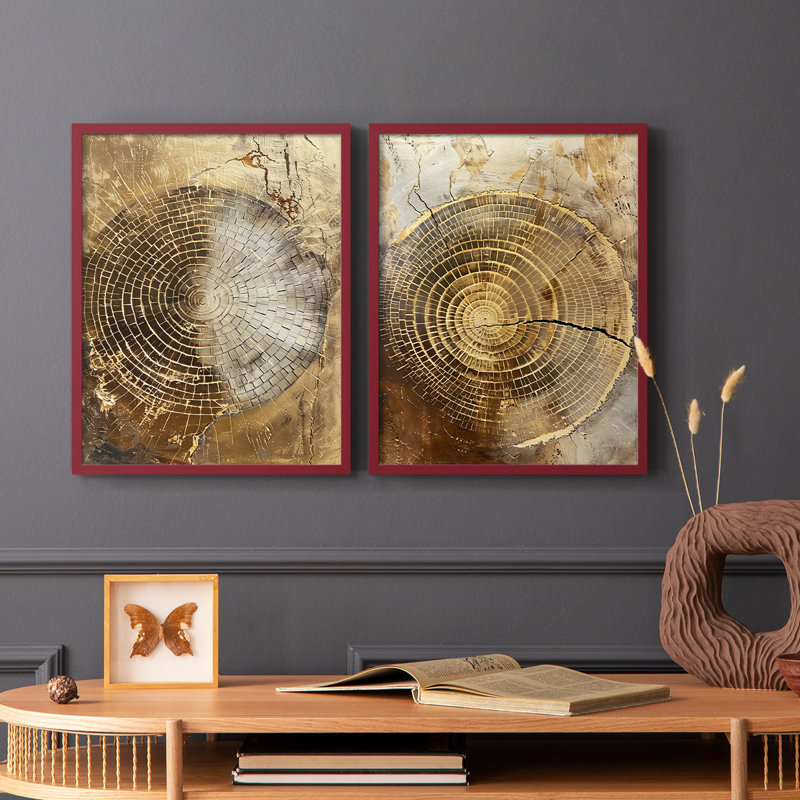 ABSTRACT Series CXC - Impression encadrée de qualité supérieure - prête à être accrochée - aucun clou requis - aucun clou requis