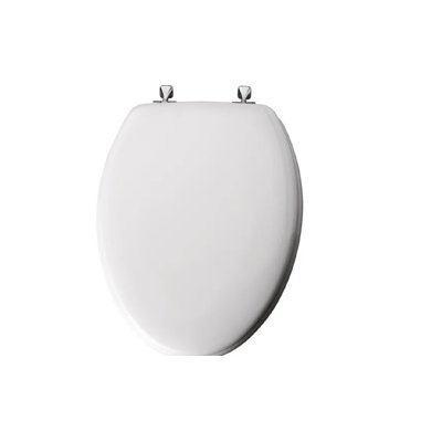 Siège de toilette allongé en bois émaillé