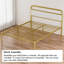 Structure de lit en métal et acier avec tête de lit tapissier dans la chambre à coucher grand lit - Beige doré taille grand or / beige