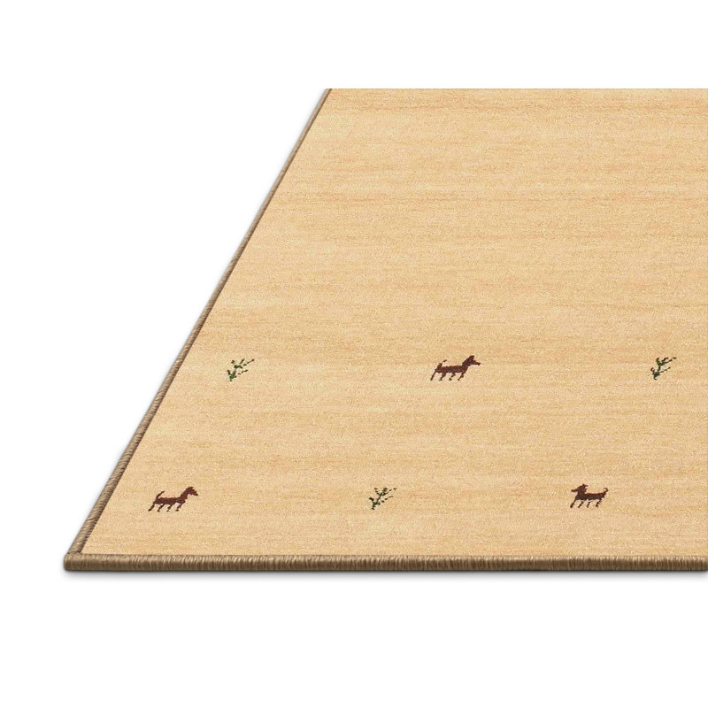 Surface beige contemporaine tapis Walbourne, Rectangle 5 pi x 7 pi