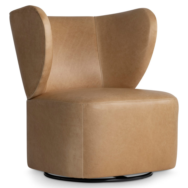 Fauteuil pivotant en cuir Oliver, 360-041