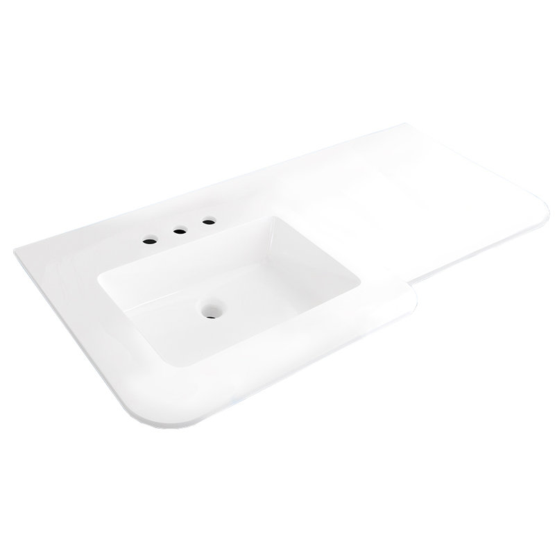 Kubitop 19 in. L Bathroom Sink, Matte White, 8" Centers