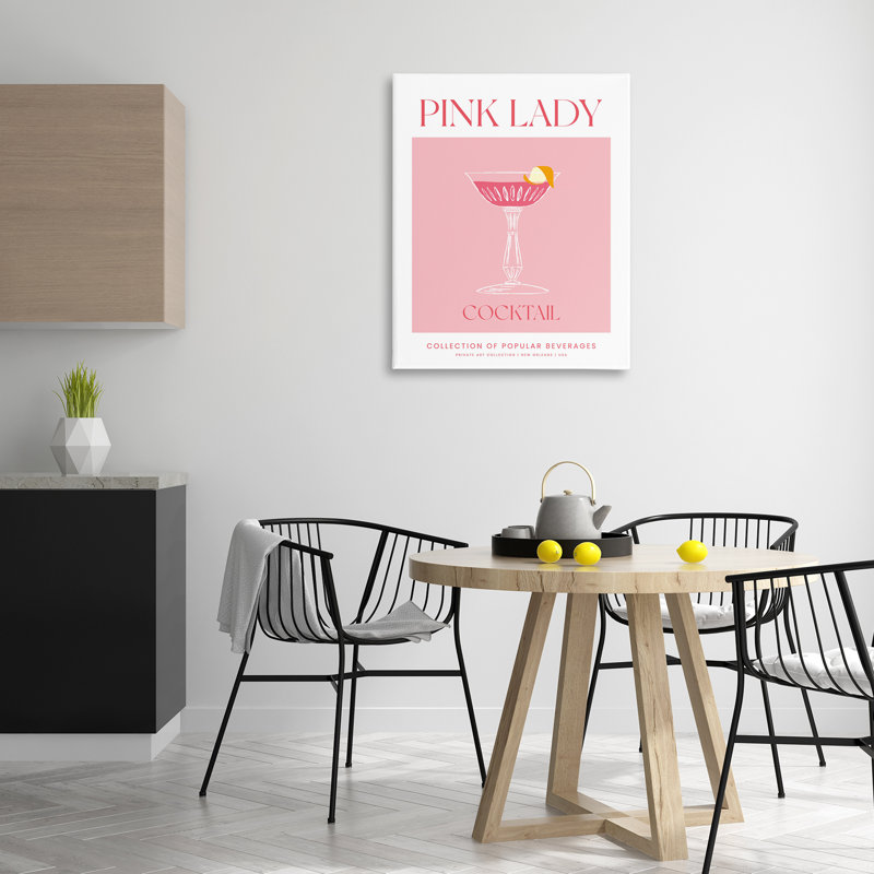 Art mural sur toile Minimal Pink Lady, design par lettré et doublé, H 40 po x l 30 po