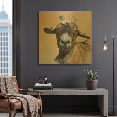 Tableau mural en métal doré « Rosie » de Sam Dolman, 91,4 cm x 91,4 cm