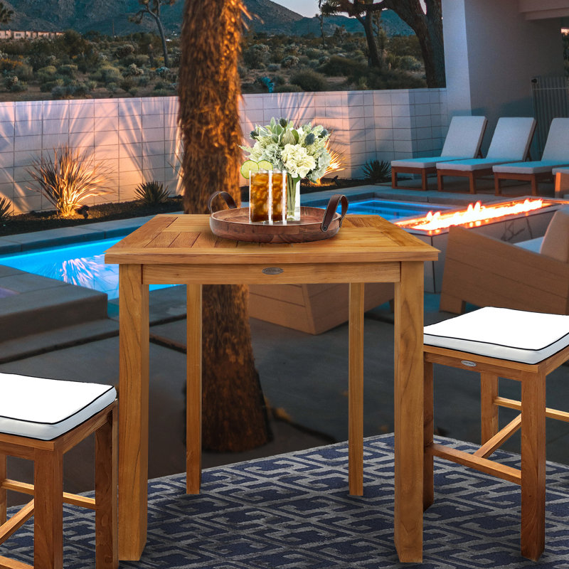 Chaim Outdoor Teak Bistro Table