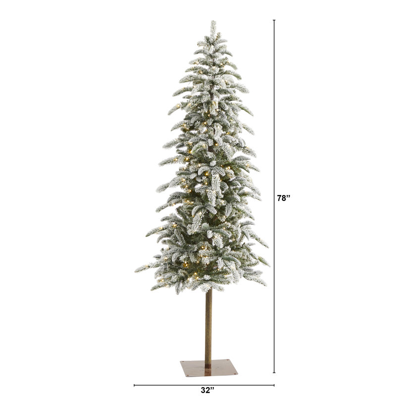 Lighted Artificial Pine Christmas Tree, 6.5' H